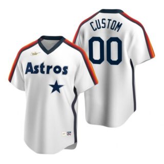 Men's Custom Houston Astros Cool Base Jersey White Cooperstown