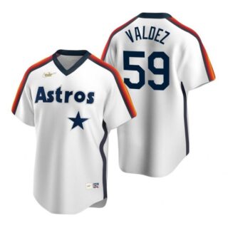 Men's Framber Valdez Houston Astros Cool Base Jersey White Cooperstown