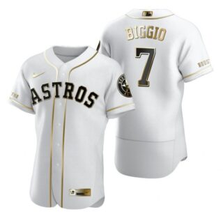 Men's Craig Biggio Houston Astros Flex Base Jersey White Golden