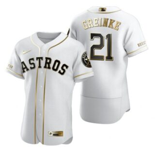 Men's Zack Greinke Houston Astros Flex Base Jersey White Golden