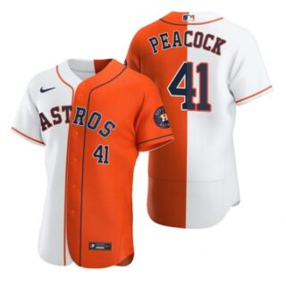 Men's Brad Peacock Houston Astros Flex Base Jersey White Orange