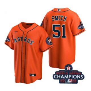 Youth Will Smith Houston Astros 2022 World Series Champions Orange Stitched Jersey