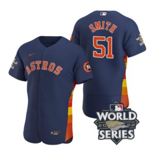 Men's Will Smith Houston Astros 2022 World Series Stitched Jersey Navy