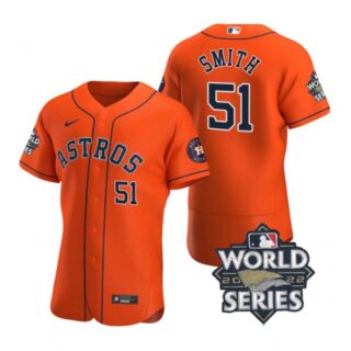 Men's Will Smith Houston Astros 2022 World Series Stitched Jersey Orange
