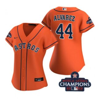 Women's Yordan Alvarez Houston Astros 2022 World Series Champions Orange Stitched Jersey