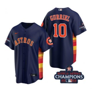 Youth Yuli Gurriel Houston Astros 2022 World Series Champions Navy Stitched Jersey