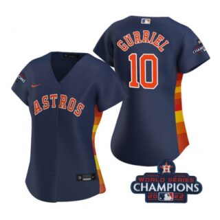 Women's Yuli Gurriel Houston Astros 2022 World Series Champions Navy Stitched Jersey