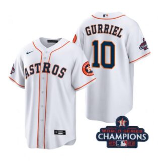 Youth Yuli Gurriel Houston Astros 2022 World Series Champions White Stitched Jersey