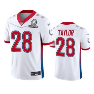 Men's Jonathan Taylor Indianapolis Colts 2022 AFC Pro Bowl Stitched Jersey White