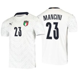 Men's Gianluca Mancini Italy National White Away Jersey