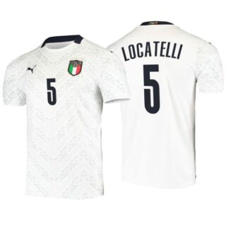 Men's Manuel Locatelli Italy National White Away Jersey