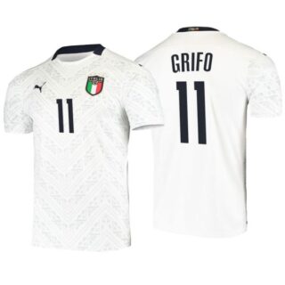 Men's Vincenzo Grifo Italy National White Away Jersey