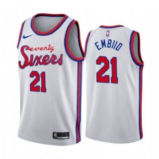 Men's Joel Embiid Philadelphia 76ers Basketball Jersey White Classic