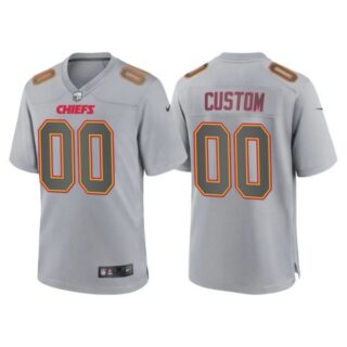 Men's Kansas City Chiefs Custom Gray Atmosphere Fashion Stitched Jersey
