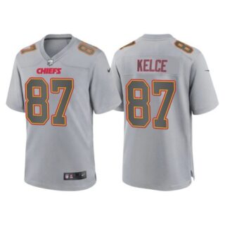 Women's Kansas City Chiefs Travis Kelce Gray Atmosphere Fashion Stitched Jersey