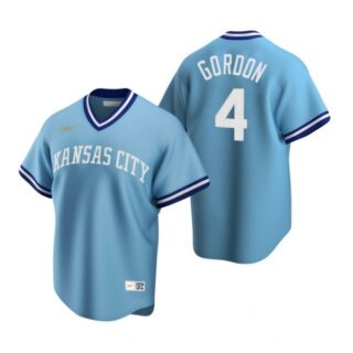 Men's Alex Gordon Kansas City Royals Cool Base Jersey Light Blue Cooperstown