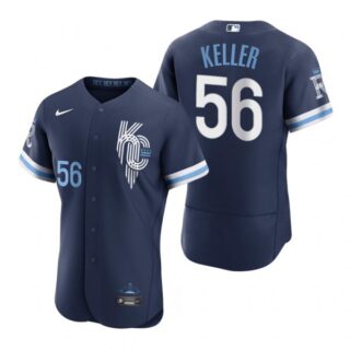 Men's - Flex Base Kansas City Royals Brad Keller Navy 2022 City Connect Stitched Jersey