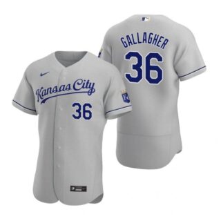 Men's Cam Gallagher Kansas City Royals Flex Base Jersey Gray
