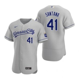 Men's Carlos Santana Kansas City Royals Flex Base Jersey Gray
