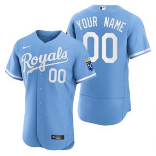 Men's Kansas City Royals Custom Stitched Jersey 2022 Uniform - Powder Blue
