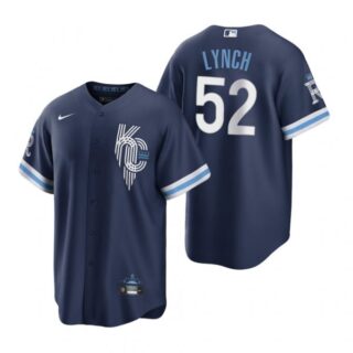 Men's - Cool Base Kansas City Royals Daniel Lynch Navy 2022 City Connect Stitched Jersey