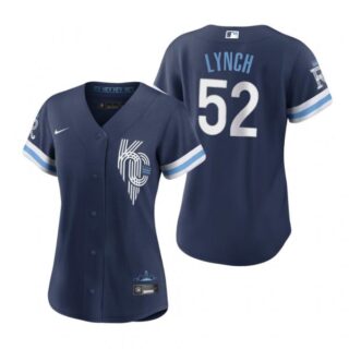 Women Kansas City Royals Daniel Lynch Navy 2022 City Connect Stitched Jersey
