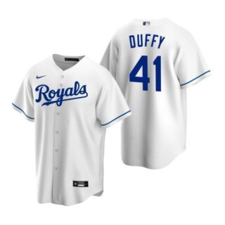 Men's Danny Duffy Kansas City Royals Cool Base Jersey White