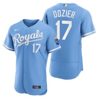 Men's Kansas City Royals Hunter Dozier Stitched Jersey 2022 Uniform - Powder Blue