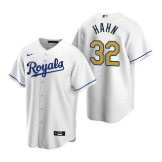 Men's Jesse Hahn Kansas City Royals Cool Base Jersey White Golden
