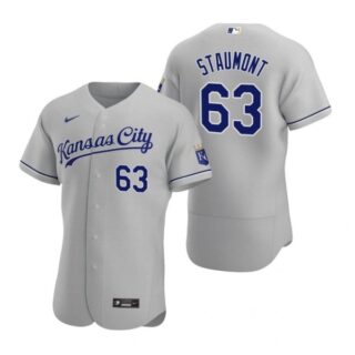 Men's Josh Staumont Kansas City Royals Flex Base Jersey Gray