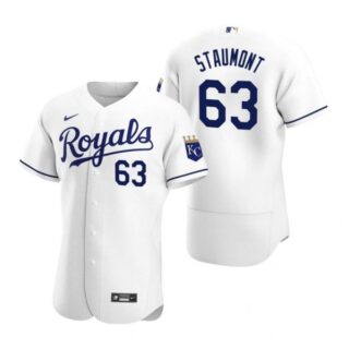 Men's Josh Staumont Kansas City Royals Flex Base Jersey White