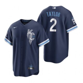 Men's - Cool Base Kansas City Royals Michael A. Taylor Navy 2022 City Connect Stitched Jersey