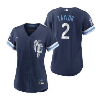 Women Kansas City Royals Michael A. Taylor Navy 2022 City Connect Stitched Jersey
