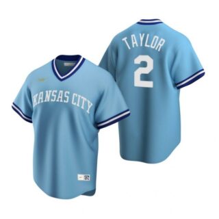Men's Michael A. Taylor Kansas City Royals Cool Base Jersey Light Blue Cooperstown