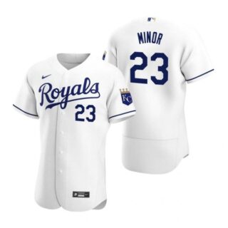 Men's Mike Minor Kansas City Royals Flex Base Jersey White