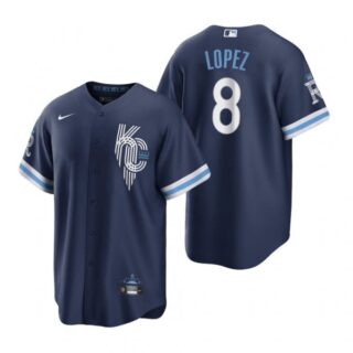 Men's - Cool Base Kansas City Royals Nicky Lopez Navy 2022 City Connect Stitched Jersey