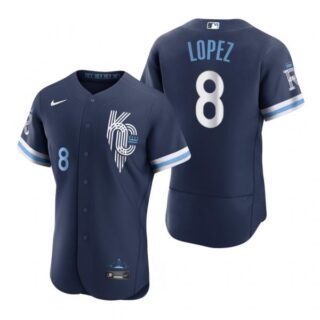 Men's - Flex Base Kansas City Royals Nicky Lopez Navy 2022 City Connect Stitched Jersey