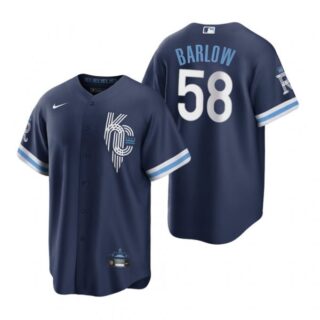 Men's - Cool Base Kansas City Royals Scott Barlow Navy 2022 City Connect Stitched Jersey