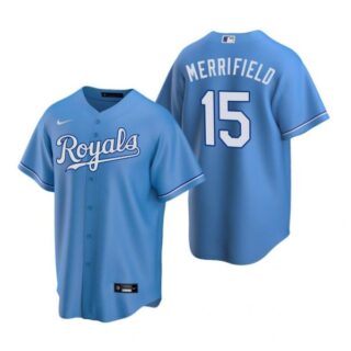Men's Whit Merrifield Kansas City Royals Cool Base Jersey Light Blue