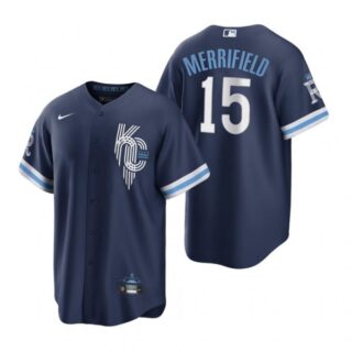 Men's - Cool Base Kansas City Royals Whit Merrifield Navy 2022 City Connect Stitched Jersey