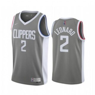 Men's Kawhi Leonard Los Angeles Clippers Basketball Jersey Gray