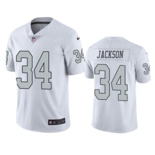 Men's #34 Bo Jackson Las Vegas Raiders White Color Rush Limited Jersey Stitched