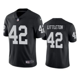 Men's #42 Cory Littleton Las Vegas Raiders Vapor Limited Jersey Stitched Black