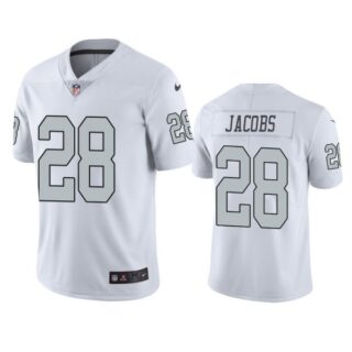Men's #28 Josh Jacobs Las Vegas Raiders White Color Rush Limited Jersey Stitched