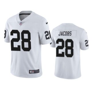 Men's #28 Josh Jacobs Las Vegas Raiders Vapor Limited Jersey Stitched White