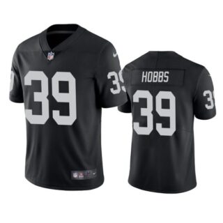 Men's #39 Nate Hobbs Las Vegas Raiders Vapor Limited Jersey Stitched Black