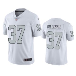 Men's #37 Tyree Gillespie Las Vegas Raiders White Color Rush Limited Jersey Stitched