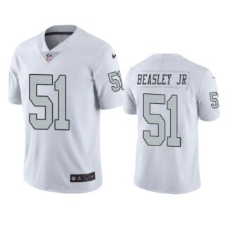 Men's #51 Vic Beasley Jr Las Vegas Raiders White Color Rush Limited Jersey Stitched