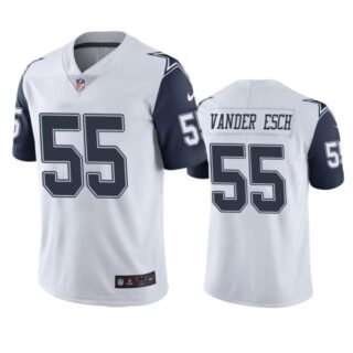 Men's #55 Leighton Vander Esch Dallas Cowboys White Color Rush Limited Jersey Stitched
