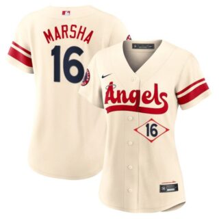 Women's Los Angeles Angels Brandon Marsha City Connect Special Edition Cream Stitched Jersey